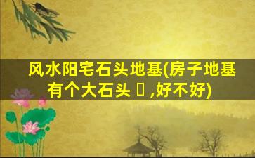 风水阳宅石头地基(房子地基有个大石头 ☘ ,好不好)